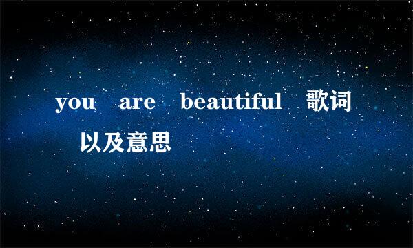 you are beautiful 歌词 以及意思