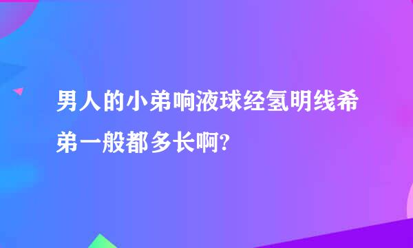 男人的小弟响液球经氢明线希弟一般都多长啊?