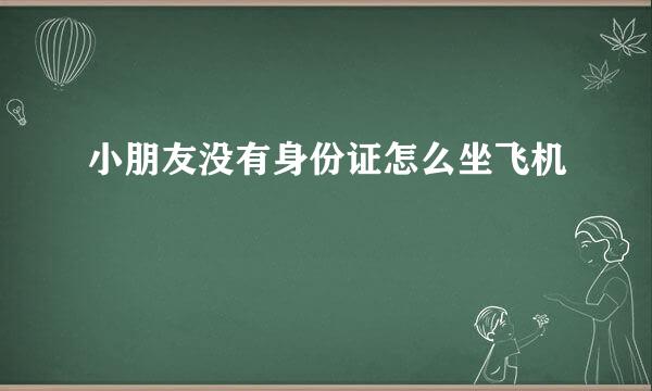 小朋友没有身份证怎么坐飞机