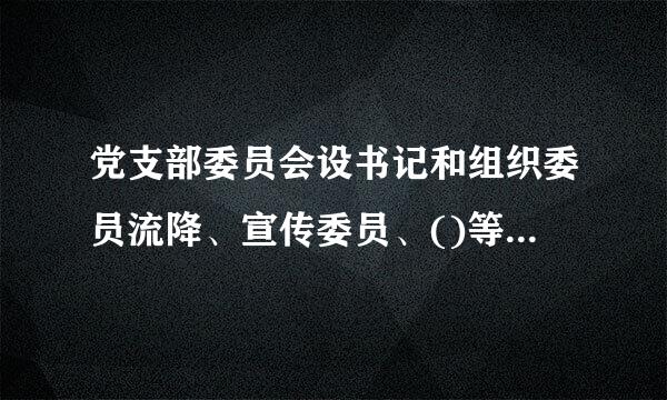 党支部委员会设书记和组织委员流降、宣传委员、()等，必要时可以设1名()。