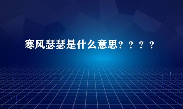 寒风瑟瑟是什么意思？？？？