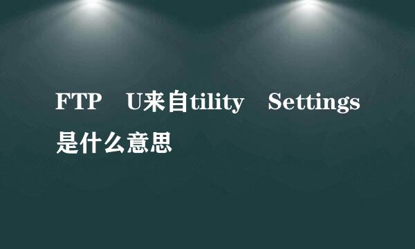 FTP U来自tility Settings是什么意思