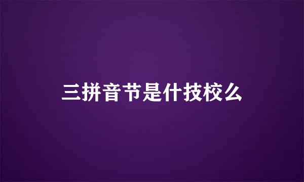 三拼音节是什技校么