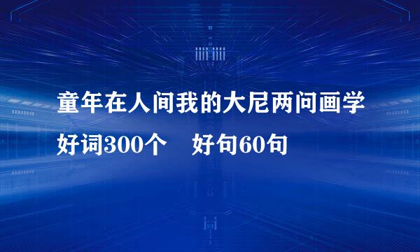 童年在人间我的大尼两问画学好词300个 好句60句