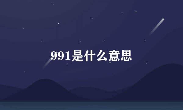 991是什么意思