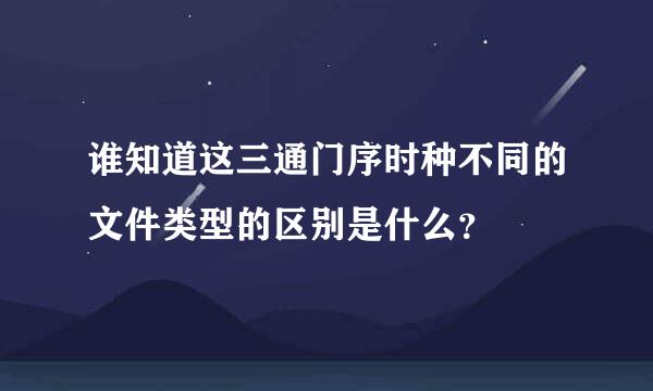 谁知道这三通门序时种不同的文件类型的区别是什么？