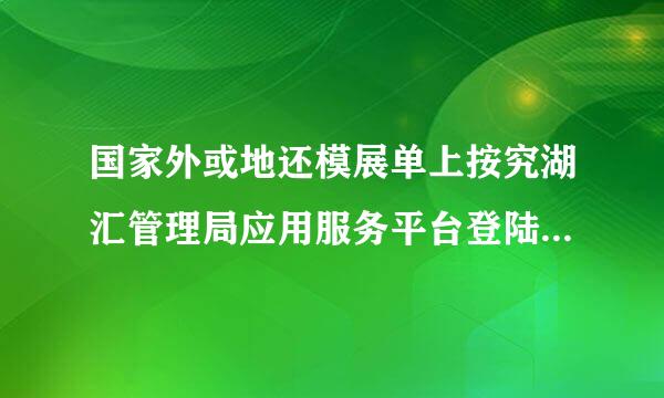 国家外或地还模展单上按究湖汇管理局应用服务平台登陆后为何没有显示？