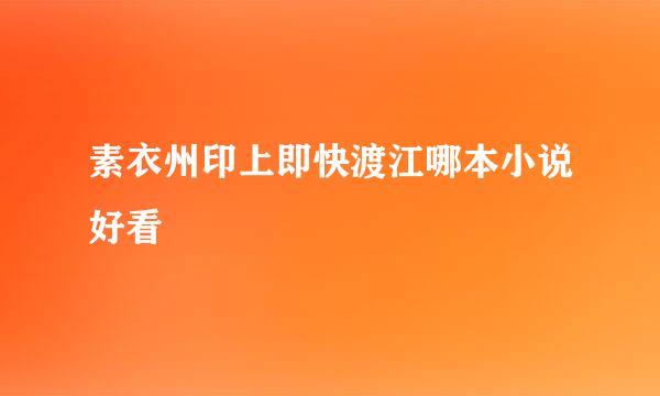 素衣州印上即快渡江哪本小说好看