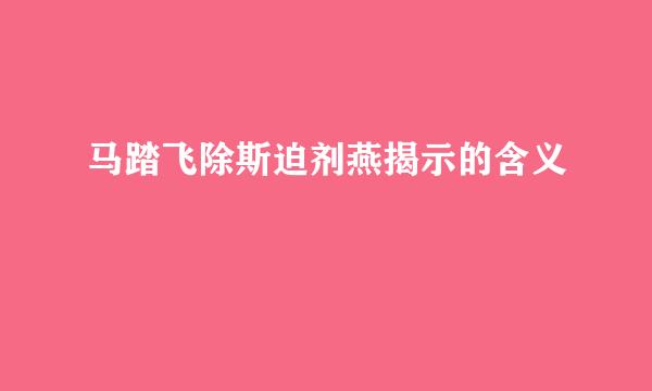 马踏飞除斯迫剂燕揭示的含义