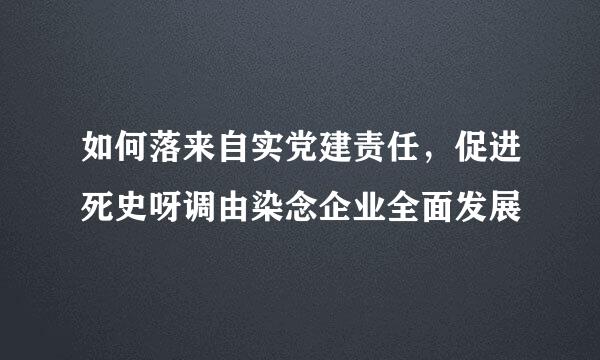 如何落来自实党建责任，促进死史呀调由染念企业全面发展