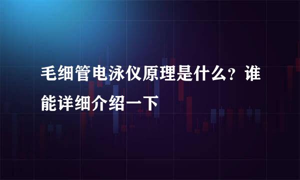 毛细管电泳仪原理是什么？谁能详细介绍一下