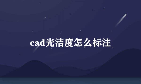 cad光洁度怎么标注