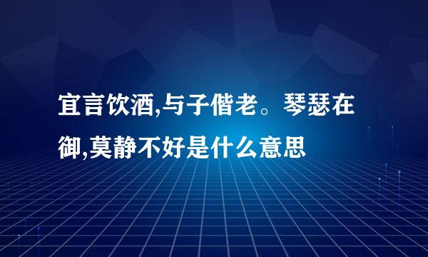 宜言饮酒,与子偕老。琴瑟在御,莫静不好是什么意思