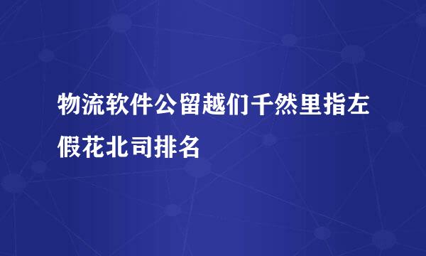 物流软件公留越们千然里指左假花北司排名