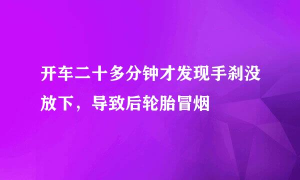 开车二十多分钟才发现手刹没放下，导致后轮胎冒烟