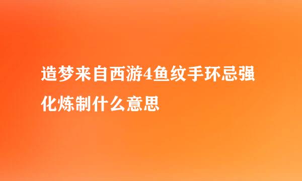 造梦来自西游4鱼纹手环忌强化炼制什么意思