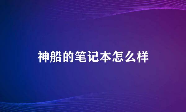 神船的笔记本怎么样