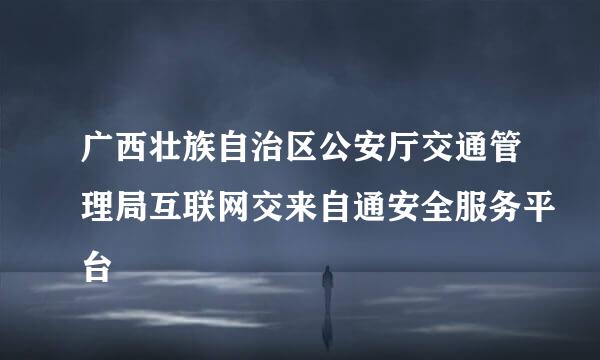 广西壮族自治区公安厅交通管理局互联网交来自通安全服务平台