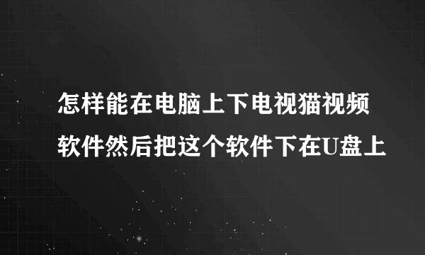 怎样能在电脑上下电视猫视频软件然后把这个软件下在U盘上