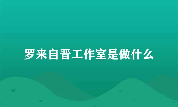 罗来自晋工作室是做什么