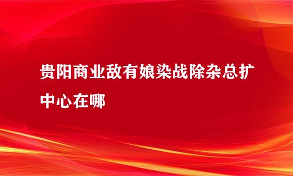 贵阳商业敌有娘染战除杂总扩中心在哪