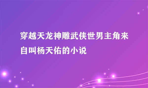 穿越天龙神雕武侠世男主角来自叫杨天佑的小说