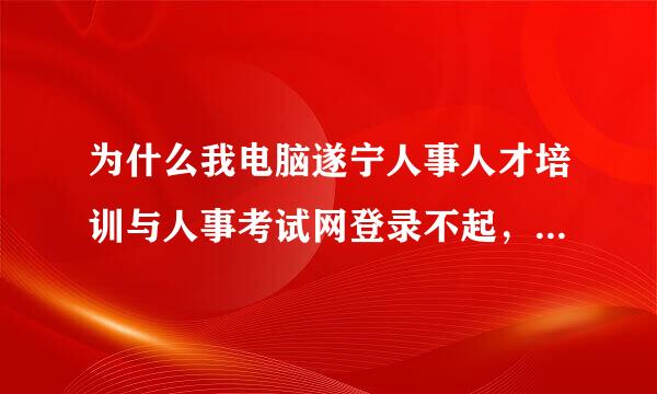 为什么我电脑遂宁人事人才培训与人事考试网登录不起，其他电脑可以