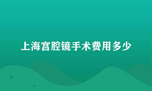 上海宫腔镜手术费用多少