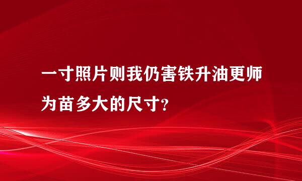 一寸照片则我仍害铁升油更师为苗多大的尺寸？