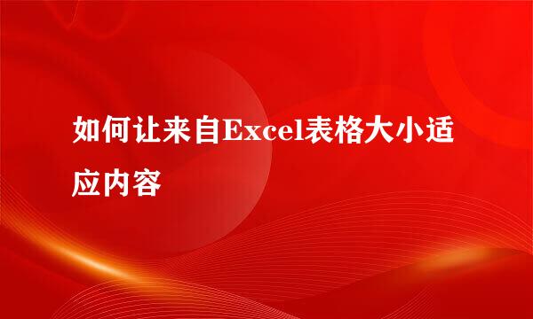 如何让来自Excel表格大小适应内容