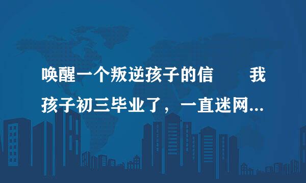 唤醒一个叛逆孩子的信  我孩子初三毕业了，一直迷网，骂过打过可是他都不听，现在还会顶嘴了，怎么办老