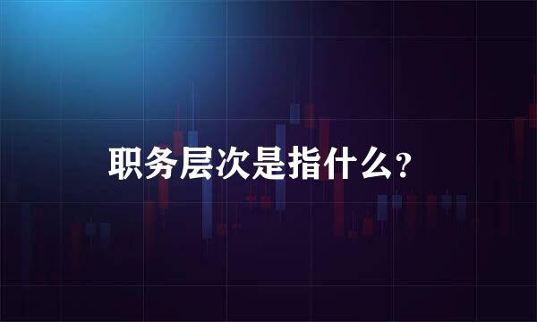 职务层次是指什么？