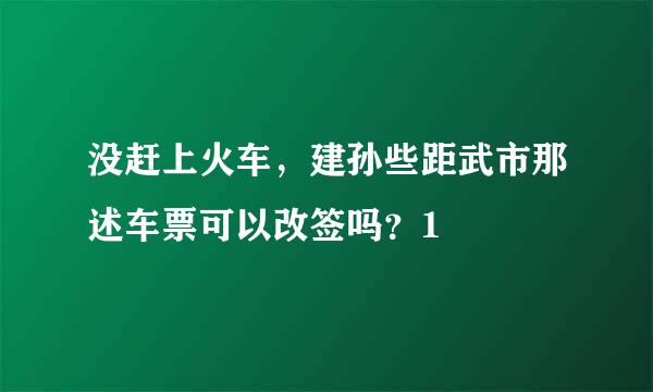 没赶上火车，建孙些距武市那述车票可以改签吗？1