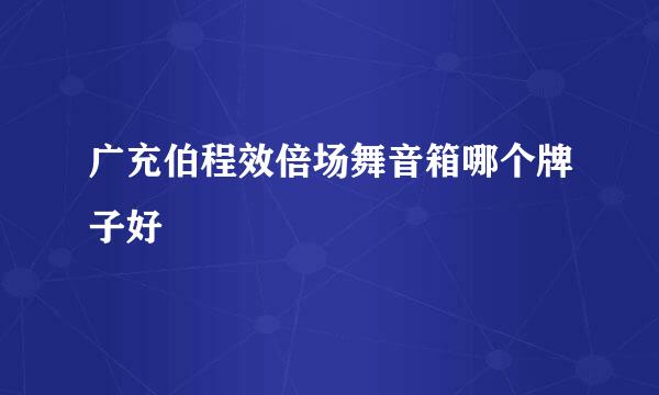 广充伯程效倍场舞音箱哪个牌子好