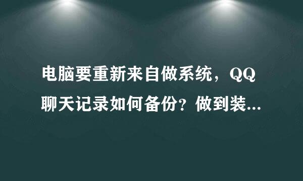 电脑要重新来自做系统，QQ聊天记录如何备份？做到装好系统后再还原。