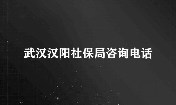 武汉汉阳社保局咨询电话