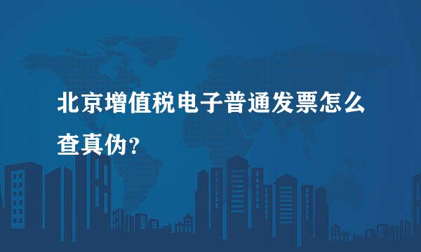 北京增值税电子普通发票怎么查真伪？