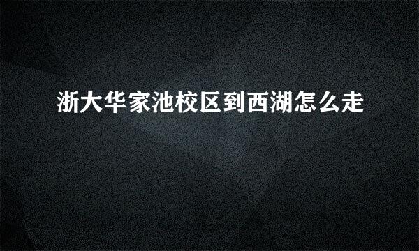 浙大华家池校区到西湖怎么走