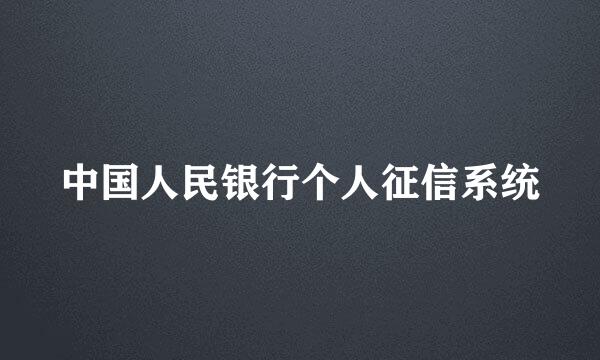 中国人民银行个人征信系统