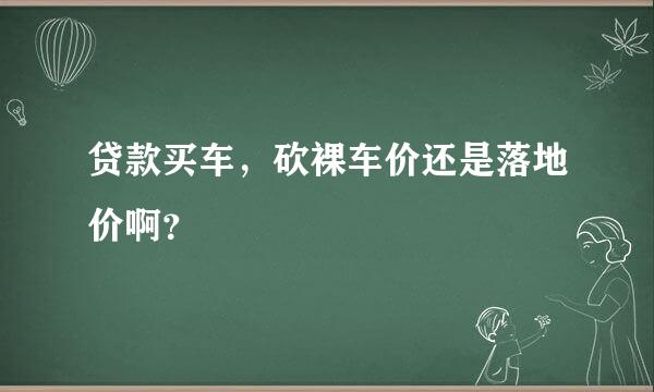 贷款买车，砍裸车价还是落地价啊？