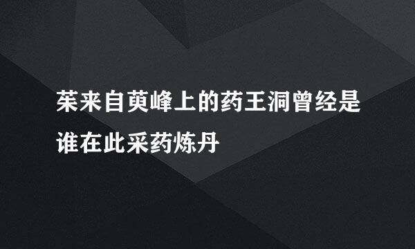 茱来自萸峰上的药王洞曾经是谁在此采药炼丹