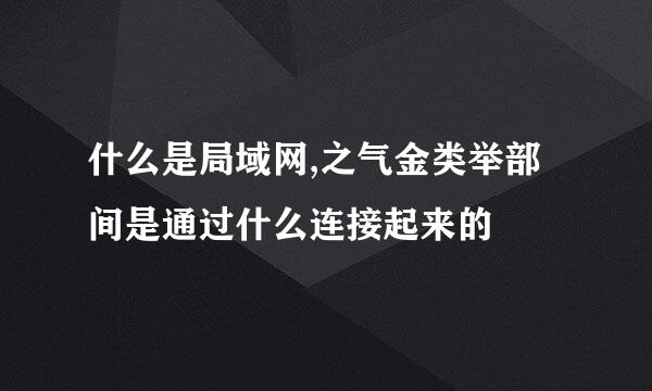 什么是局域网,之气金类举部间是通过什么连接起来的