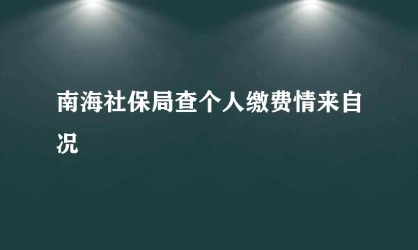 南海社保局查个人缴费情来自况