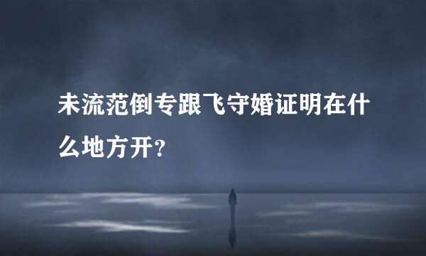 未流范倒专跟飞守婚证明在什么地方开？