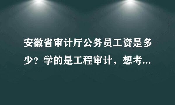 安徽省审计厅公务员工资是多少？学的是工程审计，想考安徽审计厅的公务员科员。工资待遇福利什么的肿么样