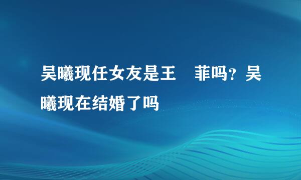 吴曦现任女友是王堉菲吗？吴曦现在结婚了吗