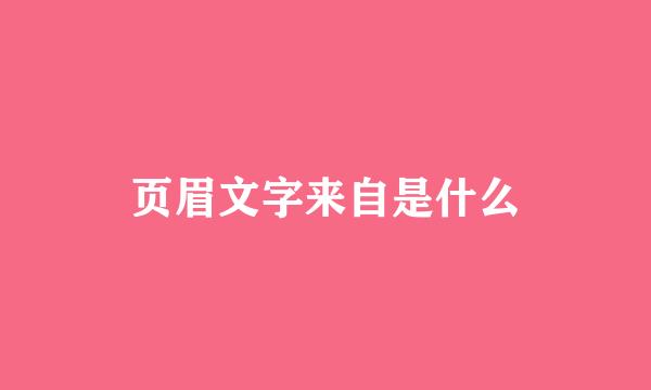 页眉文字来自是什么