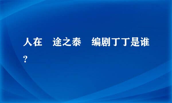 人在囧途之泰囧编剧丁丁是谁?