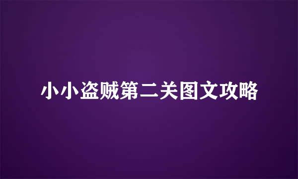 小小盗贼第二关图文攻略