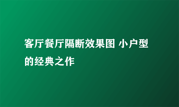 客厅餐厅隔断效果图 小户型的经典之作